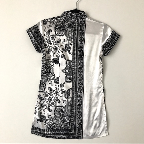 Cute Short Sleeves Bandana Pattern QipaoTop Size S - Picture 2 of 7